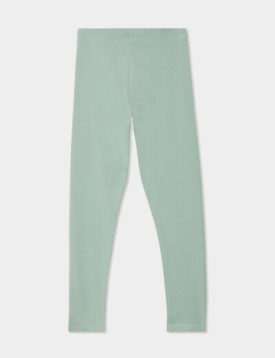 Legging long coton taille élastiquée vert pastel fille