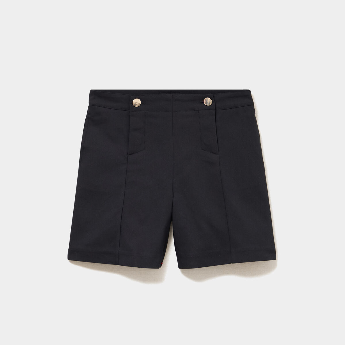 Short droit &agrave; pont noir femme