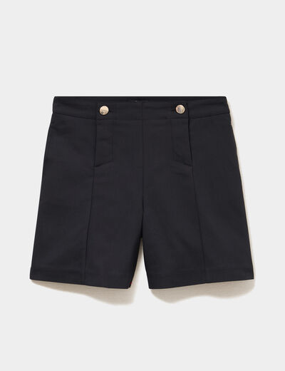 Short droit &agrave; pont noir femme