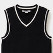 Pull sans manches col en V noir fille