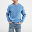 Sweat molleton col rond bleu homme