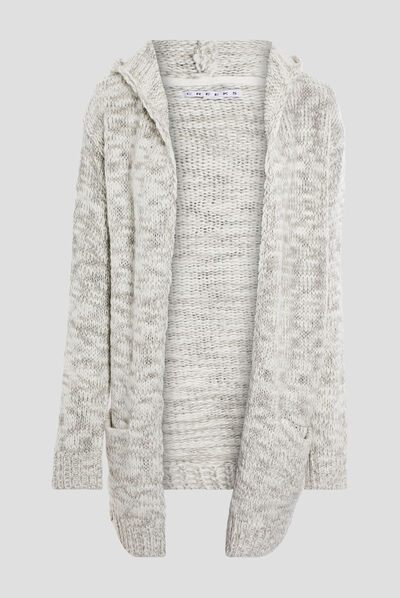 Gilet à capuche Creeks ecru femme
