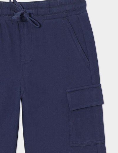 Bermuda cargo poches côtés bleu marine garçon
