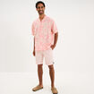 Chemise l&eacute;g&egrave;re textur&eacute;e manches courtes rose homme