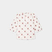 Blouse col tunisien manches 3/4 coton blanc femme