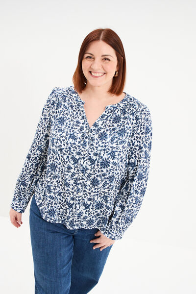 Blouse boutonn&eacute;e blanc femme grande taille