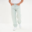 Jean relaxed 5 poches coton denim bleach homme