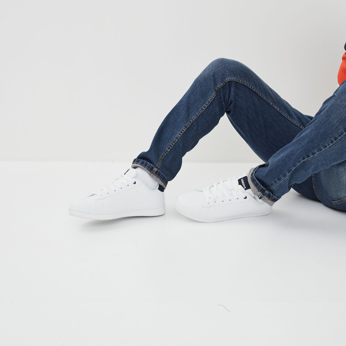 Baskets &agrave; lacets blanc homme