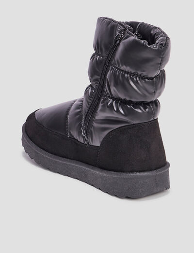 Bottines matelassées doublées noir femme