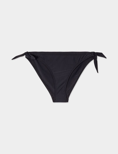 Bas de maillot de bain détails noeuds noir femme