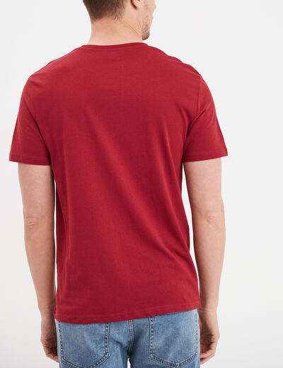 T-shirt en coton manches courtes rouge homme