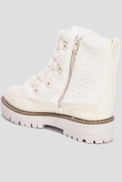 Bottines imitation fourrure Creeks blanc femme