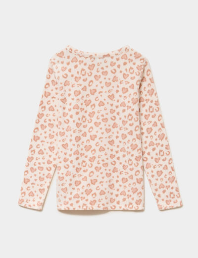 Ensemble pyjama 2 pi&egrave;ces micro polaire creme fille