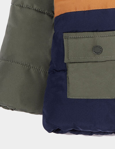 Doudoune à capuche doublure laine mouton bleu marine bébé garçon