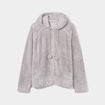 Veste de pyjama &agrave; capuche gris clair femme grande taille