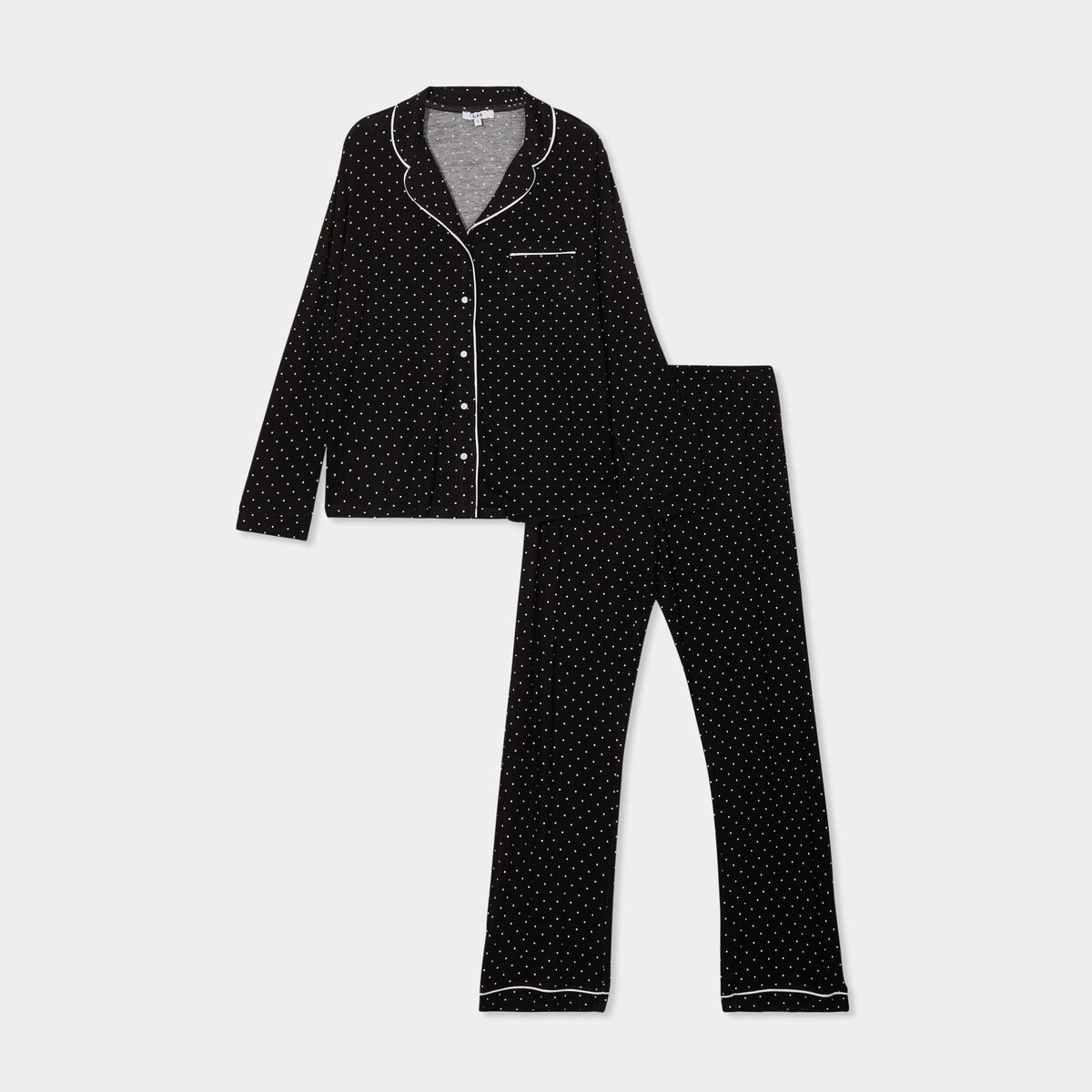 Ensemble pyjama 2 pièces noir femme