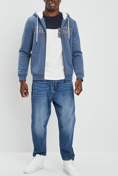 Sweat zippé à capuche Creeks bleu homme