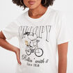 T-shirt manches courtes coton Snoopy ivoire femme
