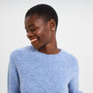 Pull col rond manches longues bleu ciel femme