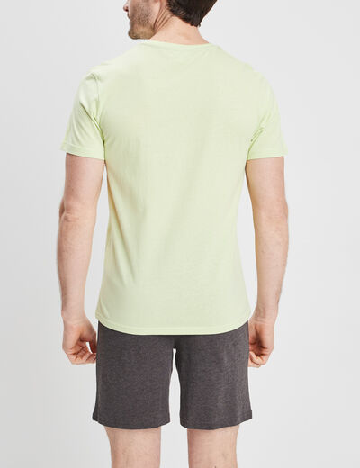 Ensemble pyjama 2 pièces vert anis homme
