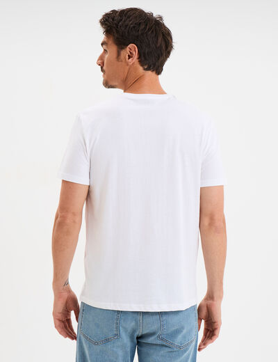 T-shirt en coton manches courtes blanc homme