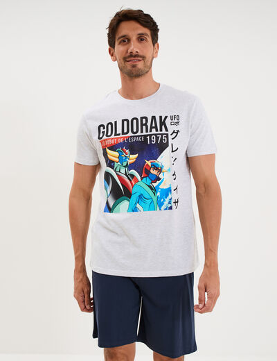 Ensemble pyjama short t-shirt Goldorak gris clair homme