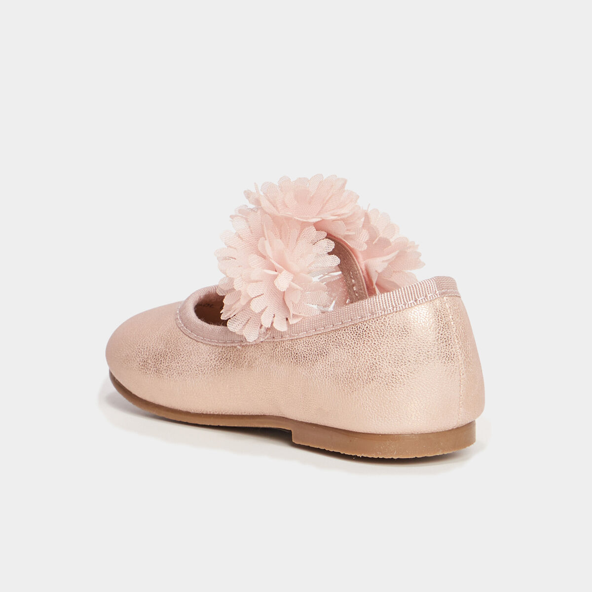 Ballerines &agrave; froufrous rose b&eacute;b&eacute; fille