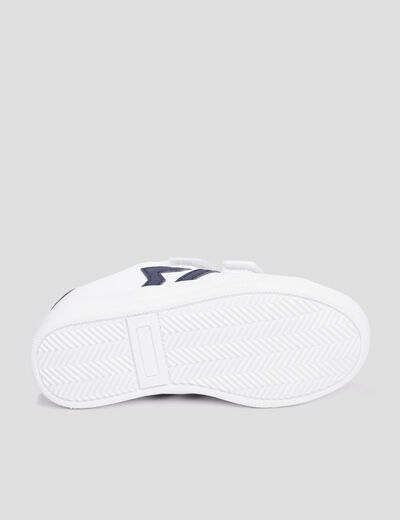 Tennis basses à scratchs Creeks Thisto blanc garçon