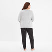 Ensemble pyjama legging 2 pièces gris clair femme grande taille