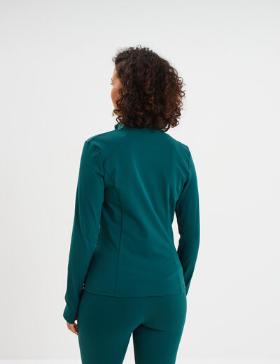 Veste de sport ajustée avec fermeture vert canard femme