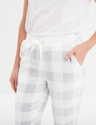Pantalon de pyjama ecru femme