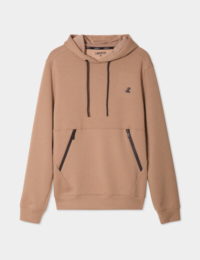 Sweat à capuche hoodie Liberto taupe homme