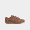 Tennis basses &agrave; lacets effet su&eacute;dine marron homme