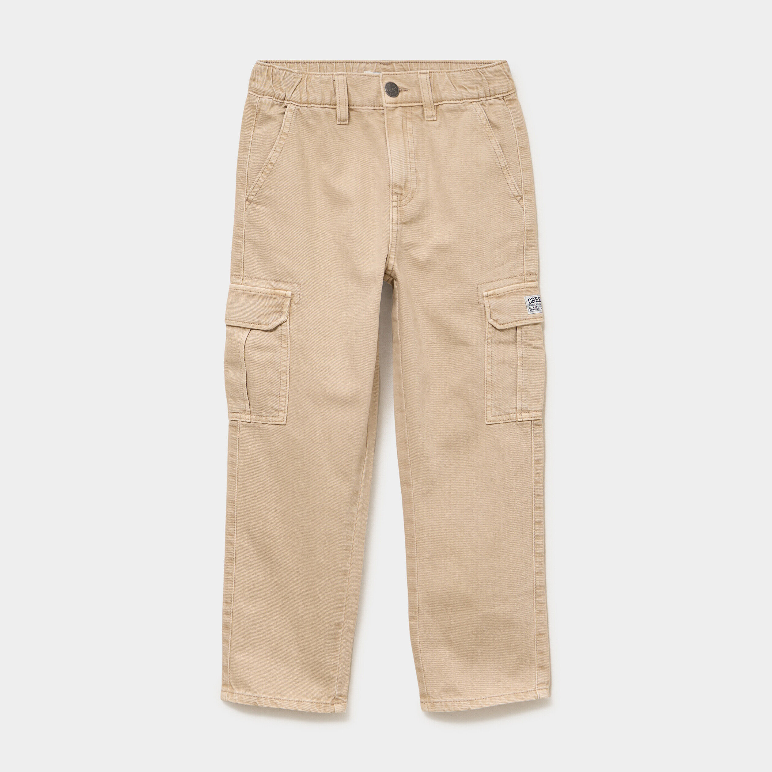 Pantalon cargo taille élastiquée stretch beige garçon CREEKS