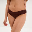 Bas de maillot de bain effet torsad&eacute; marron femme
