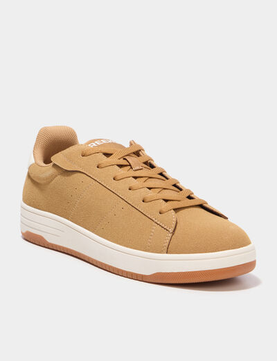 Tennis basses &agrave; lacets sable homme