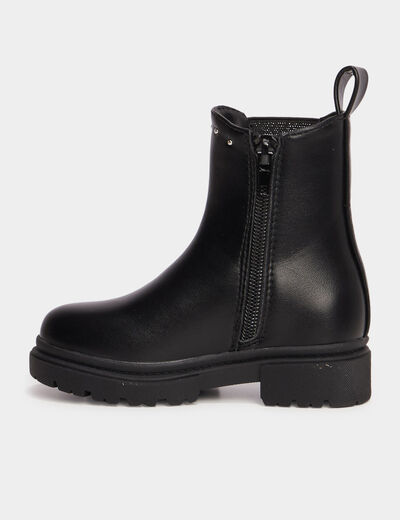 Boots chelsea avec clous noir fille