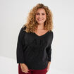 Pull manches 3/4 chauve-souris noir femme grande taille