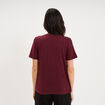 T-shirt col en V manches courtes violet fonc&eacute; femme