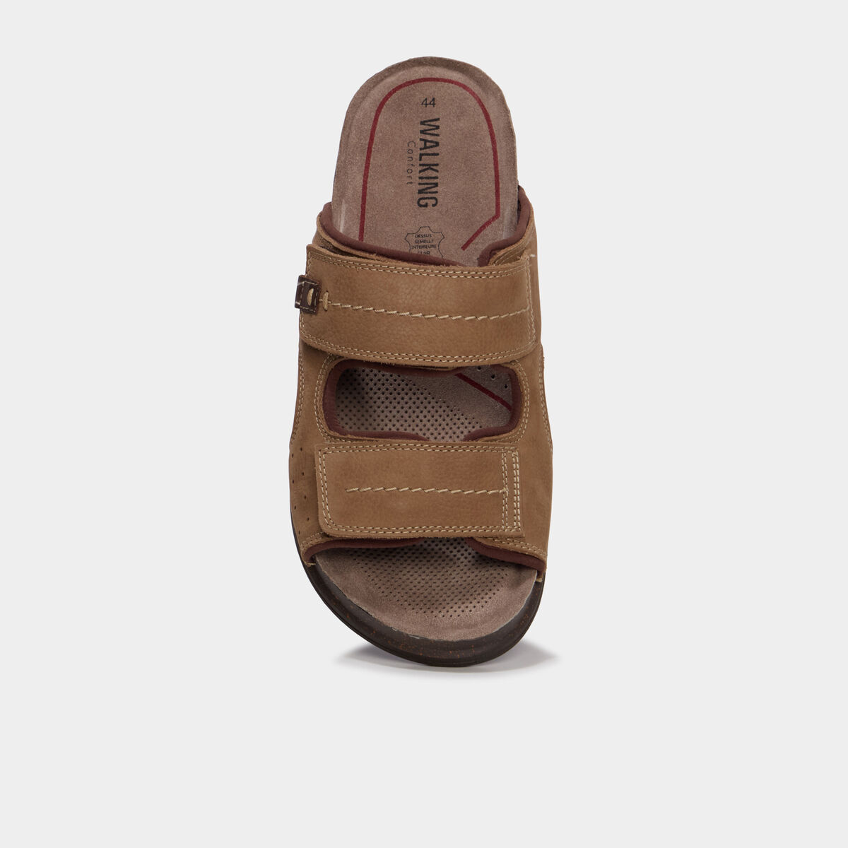 Mules &agrave; scratchs en cuir sable homme