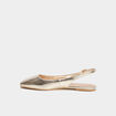 Ballerines slingback bouts carrés jaune or femme