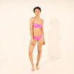 Haut de maillot de bain bandeau rose fushia femme