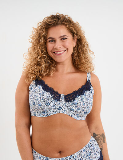Soutien-gorge emboitant microfibre blanc femme grande taille