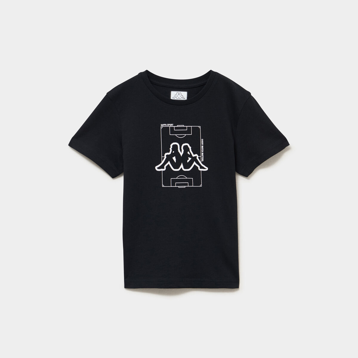 T-shirt manches courtes coton Kappa noir gar&ccedil;on