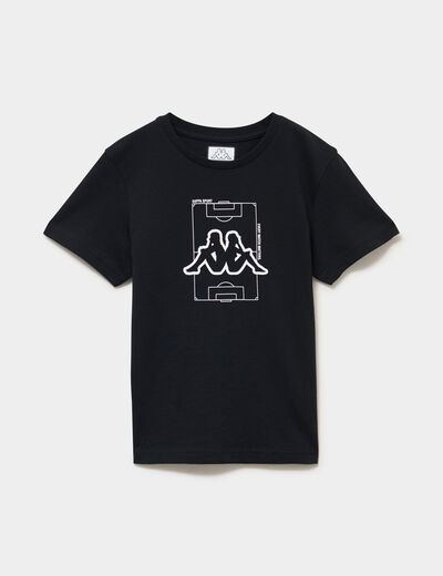 T-shirt manches courtes coton Kappa noir gar&ccedil;on