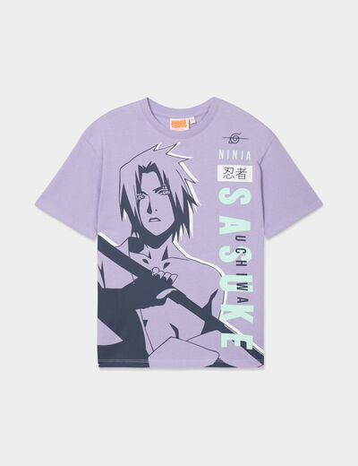 T-shirt manches courtes Naruto Sasuke mauve garçon