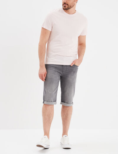 T-shirt en coton manches courtes rose clair homme