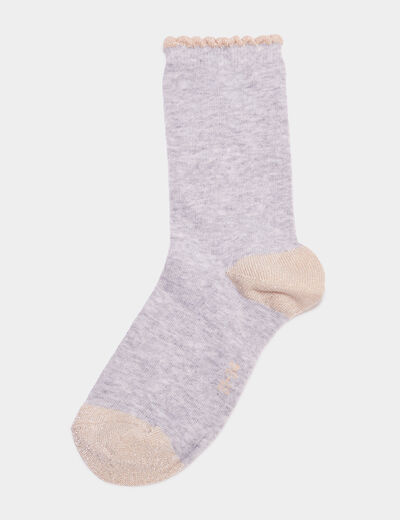 Lot 5 paires chaussettes à bord vague gris fille