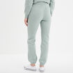 Pantalon jogging droit molleton vert pastel femme