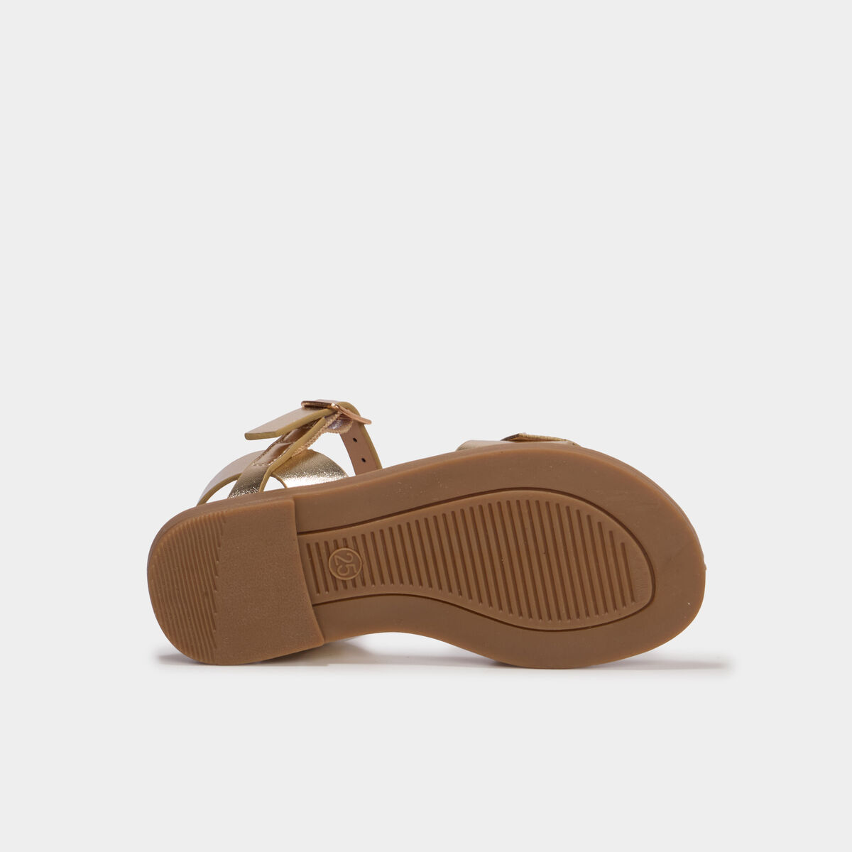 Sandales avec d&eacute;tails coeurs jaune or fille